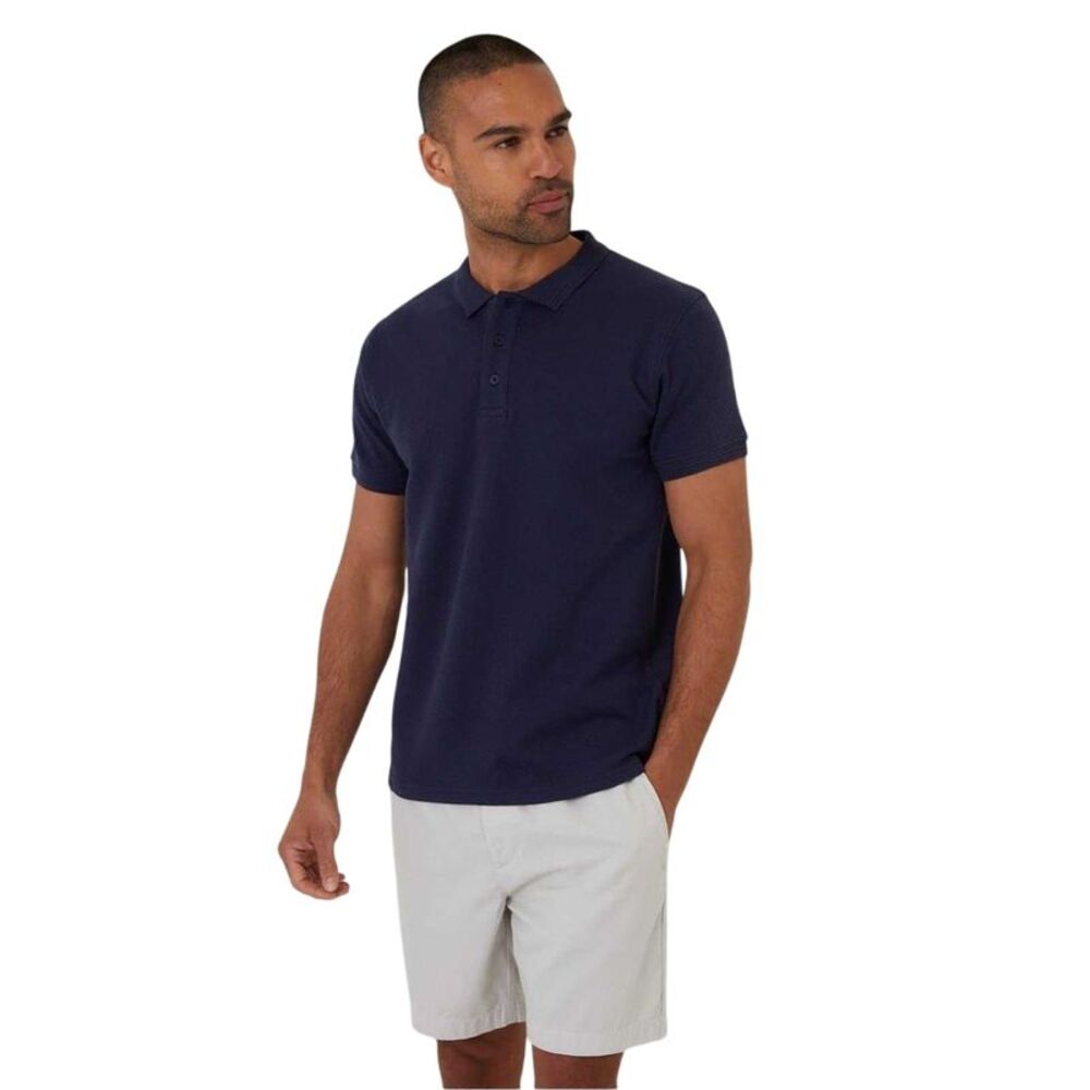 Threadbare Mens Rocco Short-Sleeved Polo Shirt / Navy